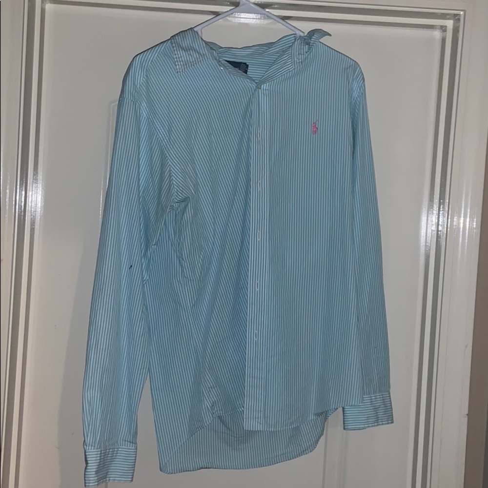 Button down long sleeve men’s polo (custom fit)